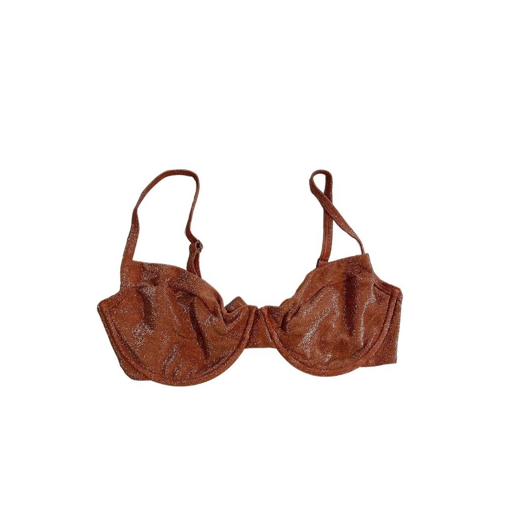 Monday Swimwear Brown Shimmery Bikini Top